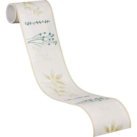 AS Création - BORDO DECORATIVO AUTOADESIVO 5 MT CON FOGLIE BEIGE/VERDE (1/3)