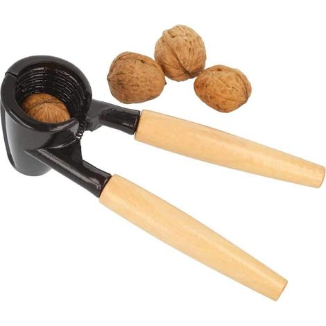 Sollbry Casse-Noix avec Manches en Bois en Marron Métal, Pince Casse Noisette Ouvre-Bouteille, Noyer Clip Noix Pince écrou Décapsuleur Noyer Métallique pour Noix, Noisettes, Amandes, Noix du Brésil (1/5)