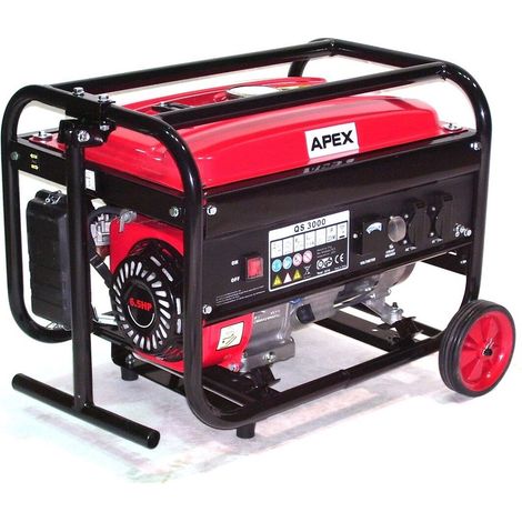 Benzin Stromerzeuger 3000 mit Fahrwerk 06262 Generator Notstromaggregat fahrbar (1/5)