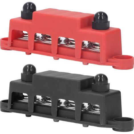 Ensemble de barres omnibus M10 à 4 positions, deux pièces (rouge et noir), adapté aux camping-cars et aux yachts, 48 V CC, 250 A (1/5)