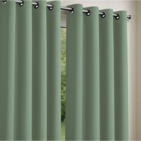 Lot de 2 rideaux obscurcissants, 135 x 240 cm, vert tilleul, occultation élevée, isolation thermique, pour chambre et salon