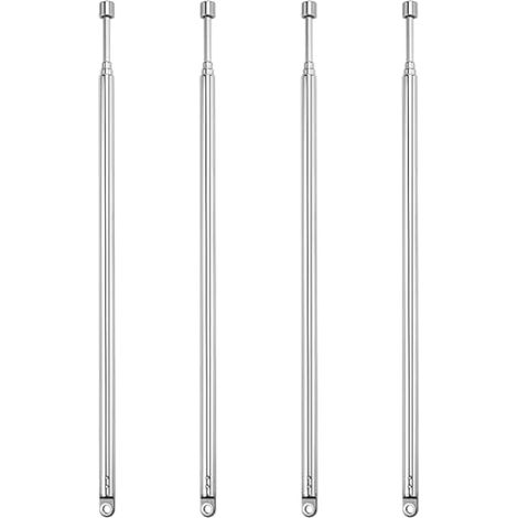 4 Pièces 60cm 4 Sections Antenne Télescopique, Antenne Télescopique Portable FM, Antennes Radio FM Télescopiques Portables, pour TV Dab AM/FM Réception Stéréo (1/4)