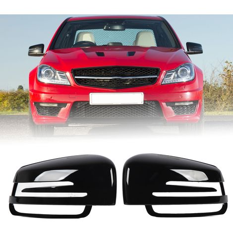 Innen- und Außenspiegelkappen für Mercedes-Benz C-Klasse W204 (ein Paar, links und rechts) (Ersatzteile) Schwarz glänzend (1/5)