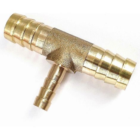 Reduzierstück aus Messing für Außendurchmesser von 4, 6, 8, 10, 12, 14, 16 und 19 mm, T-Stück, 3-Wege-Verteiler