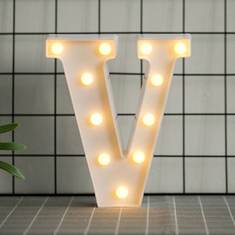 Letras LED iluminadas sobre un soporte con luces brillantes, luz nocturna para cumpleaños, Navidad, bodas, decoración del hogar, fiestas o bares. (1/5)
