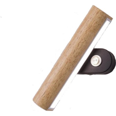 Applique Murale LED, Applique Murale en Bois 360° Rotatif, Lumière tricolore Moderne Simple Applique Murale Interieur pour Salon, Chambre, Couloir, Escalier (22.5CM) (1/3)