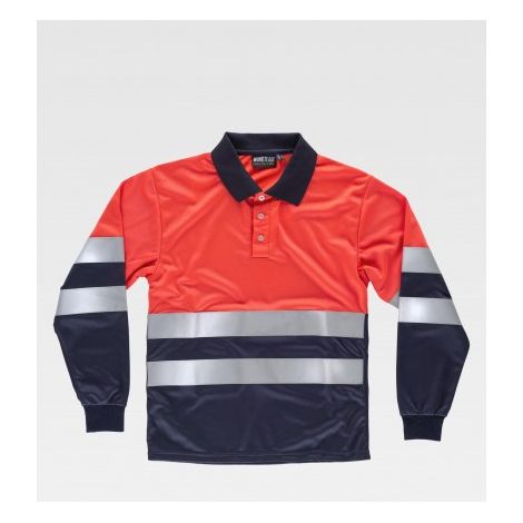 POLO MANGA LARGA C3877TALLA-SALTA VISIBILIDAD ROJO/AZUL - MAYTON