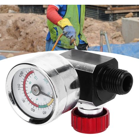 G1/4 140 psi Manometer, Zubehör für Farbpistolen, pneumatischer Regler, Druckregelventil (1/5)