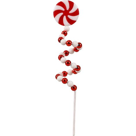 Pick De Noël - Forme De Sucette Et De Canne À Sucre - Rouge Et Blanc - Pour Arbre De Noël, Couronne, Vase, DIY - Lot De 50 (1/5)