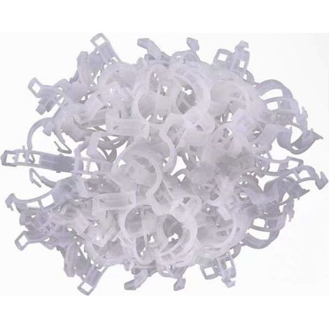 200 pcs Support pour plantes de jardin Clips pour les légumes Tomate Vigne tiges de croissance Droit et plus Sain 2.6cm x 2cm blanc (1/3)