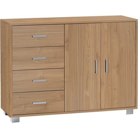 Mobile 2 Ante 4 Cassetti 116L x 41P x h86 – Finitura Legno Noce – Sarmog (1/2)