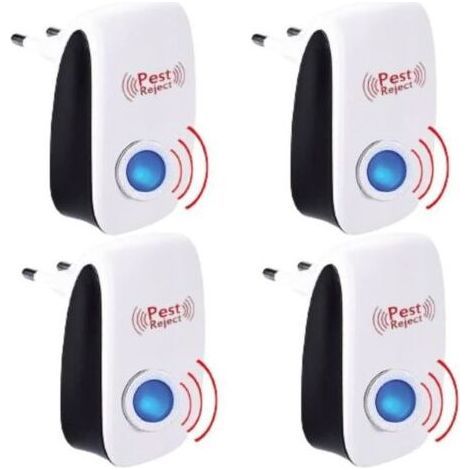 Pack de 4 Appareil Ultrason Souris - et Rats Barrage aux Insectes Repulsif à Tue Mouche Electrique Anti Puissant ultrasons rongeurs (1/4)