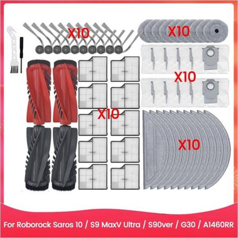 Pièces de Rechange pour Roborock Saros 10/G30/S9 MaxV Ultra/S90ver/A1460RR Aspirateurs, Brosse Latérale Principale, Filtre, (1/5)