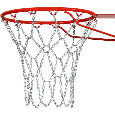 Stainless Steel Basketball Net - Rustproof Replacement Net with 12 Hooks - Fits All Standard Outdoor Baskets (1/5)