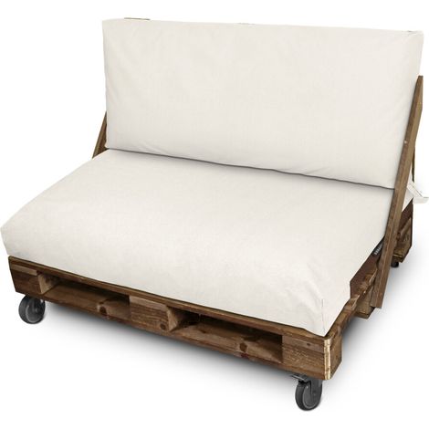 Coussin palette d'extérieur imperméable Naylim 65x45x25 – Rembourrage mousse haute densité – Résistant aux UV et à l'eau chlorée – Happers (1/5)