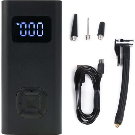 Inflador de neumáticos, compresor de aire portátil, manómetro digital con luz LED, bomba de aire eléctrica recargable por USB de 150 psi para coche, bicicleta, motocicleta, balones (1/5)