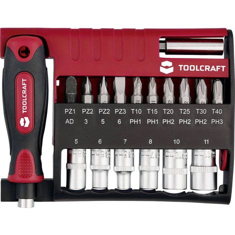 TOOLCRAFT TO-10351632 Kit inserti 28 parti incl. porta inserti