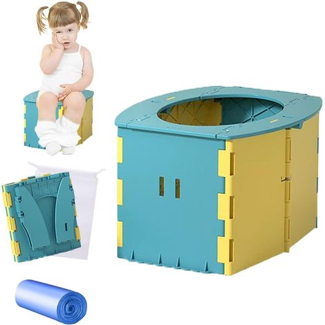 Pot Pliant Enfant - 1 Unité - Tissu PP - Portable et Léger - Voyage Camping Randonnée - Bleu Roche (1/5)