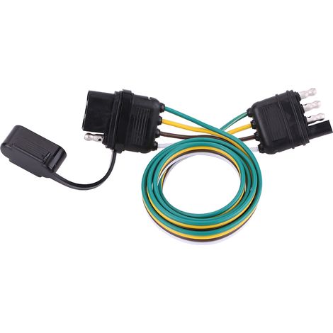Connecteur plat 4 broches 6-24V pour remorque, prise adaptateur de câblage caravane, attelage de voiture, fiche de branchement universelle (1/5)
