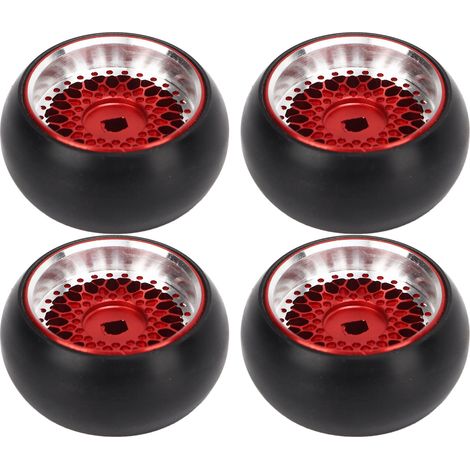 Lot de 4 pneus de drift RC - Pneus de rechange en alliage pour voiture RC WLtoys K989 1/28 (Rouge) (1/5)