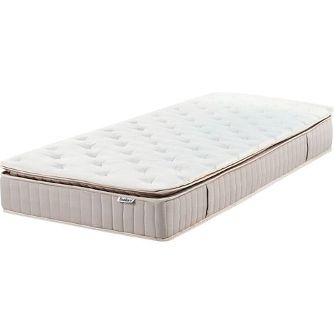 Materasso a durezza media in lattice da 3 piedi in poliestere sfoderabile con cerniera e design a 7 zone bianco 90 x 200 cm Daydream