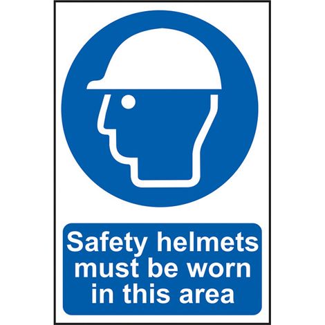 Scan 0002 Safety Helmets Must Be Worn In This Area - PVC 200 x 300mm SCA0002