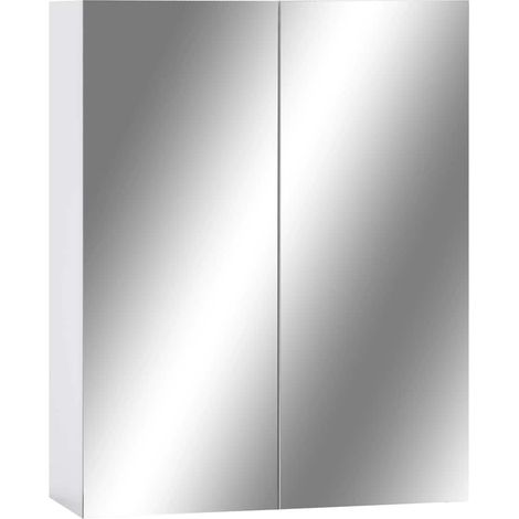 Maison Exclusive - Bad-Spiegelschrank Weiß 60x15x75 cm MDF (1/5)