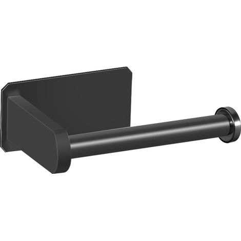 Porte Papier Toilette Noir Adhésif Sans Percage,Dérouleur Murale en Acier Inoxydable A2 V2A pour Salle de Bain et Cuisine (1/5)