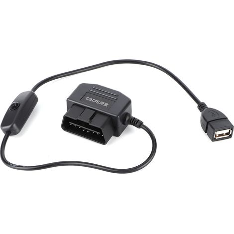 Câble USB OBD2 pour GPS et Caméra DVR Voiture - Connecteur 16 Broches, 18.7 Pouces (1/5)