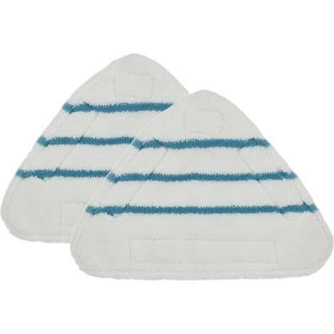 Lot de 2 lingettes de rechange, triangulaires, lavables, en microfibre, pour balai vapeur, sols vinyle parquet carrelage (1/5)
