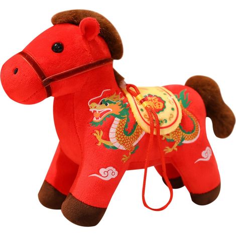 Peluche Cheval - Décor Suspendu avec Lanière - Ornement de Bureau et Voiture - 12 cm - Pour Décoration Intérieure et Festive (1/5)