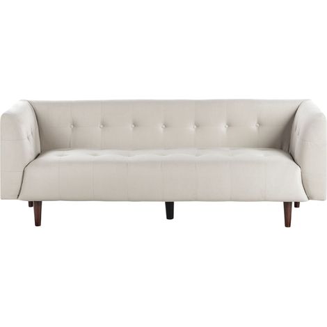 Sofa 3 Seater BYSKE Fabric Light Beige