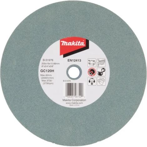 Makita B-51976 GC120H Disco abrasivo per mola da banco 205 mm per metallo non ferroso