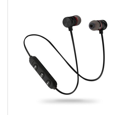 Casque Bluetooth Sport 4.1 Magnétique Sans Fil Oreillette Écouteurs Collier Stéréo Noir pour iPhone Android (1/5)