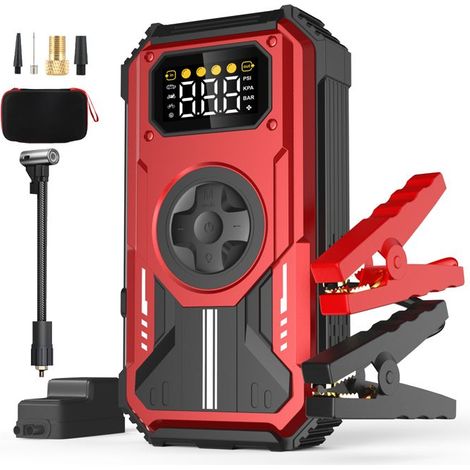 Eigotrav PD-270 Starthilfegerät 6000 A mit 150 PSI Luftkompressor, 12000 mAh externem Akku, Rot (1/5)