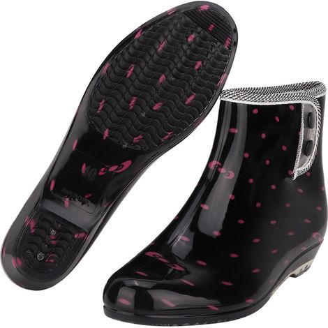 Bottes de pluie femme imperméables antidérapantes confortables chaussures jardin (39) (1/4)