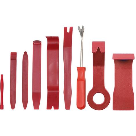 9 Pièces Outils pour Garnitures, Outil Démontage Garniture Installation Kit Outils pour Panneau/Autoradio/Accessoires/Porte/Tableau de Bord de Voiture, Installateur Pry Outil (1/4)