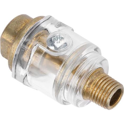 Lubrificatore, Lubrificatore in linea per compressore d'aria, Lubrificatore in linea dorato, Mini lubrificatore in linea da 1/4" BSP per olio lubrificante per utensili pneumatici, tubo flessibile del (1/4)