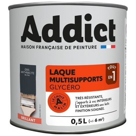 Vernice multi-supporto brillante ADDICT 0,5L grigio antracite