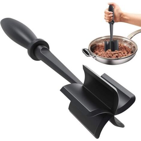 Meat Grinder 5 Blades, Kitchen Spatula, Minced Meat Grinder, for Ground Hamburger and Ground Beef, Non-Stick Kitchen Utensils (Black) (1/5)