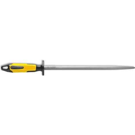 F. DICK Fleischerstahl 30 cm Griff gelb/schwarz Wetzstahl rund mit 2 K-Griff