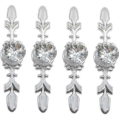 Set aus 4 Kristall-Türknöpfen, Schrankknöpfen, Diamantkristall-Schubladengriff, Schranktürknopf, Möbelbeschlägen (170 mm) (1/5)