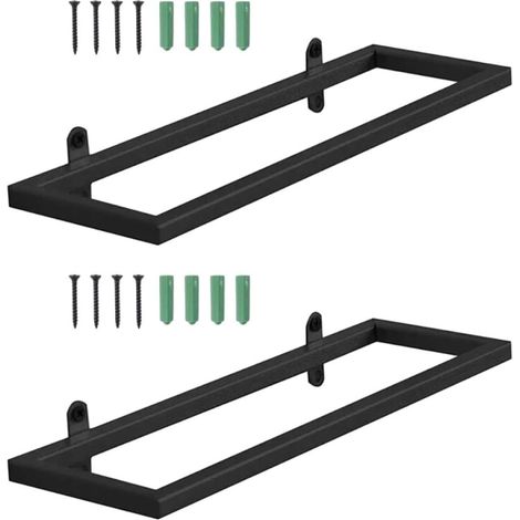 Lot de 2 Porte-bouteilles Mural en Fer Noir, Casiers à Vin Muraux pour Affichage et Décoration, Design Simple et Élégant, pour Bureau ou Club (1/5)