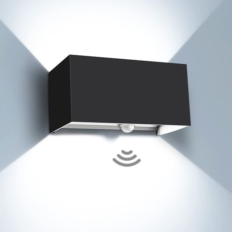 Applique pour couloir noir 24 W avec détecteur de mouvement, IP65, réglable 6000 K, éclairage mural murale, éclairage mural blanc froid, extérieure (1PC) (1/5)