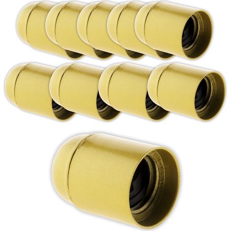 Lot de 10 douilles lisses sans bague - E27 - doré - Zenitech