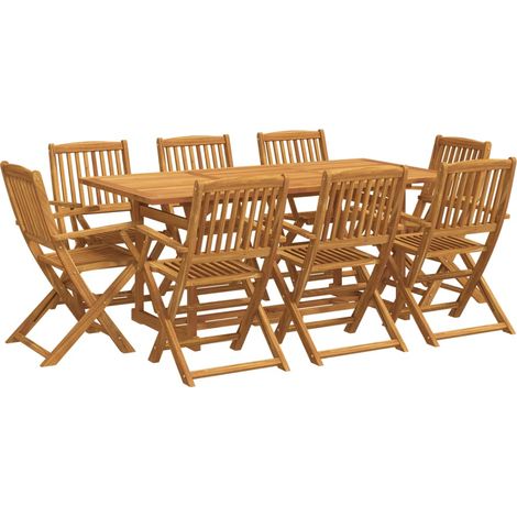 Maison Exclusive - Set da Pranzo da Giardino 9pz 180x90x75cm Legno Massello Acacia (1/5)