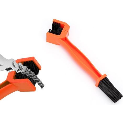 Cepillo de limpieza para cadena de motocicleta, cepillo de limpieza de cadena de bicicleta con cepillos de doble extremo, herramienta de limpieza duradera para motor y cadena de bicicleta, accesorios (1/5)