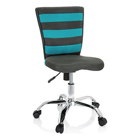Siège de bureau enfant / Siège pivotant KIDDY COMFORT I Tissu maille gris / turquoise hjh OFFICE