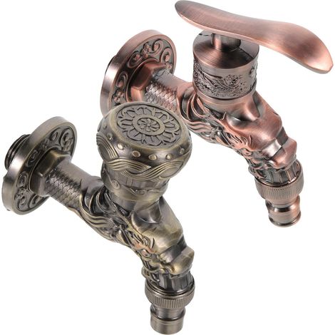 2 robinet lave-linge, cuivre/bronze, pour lave-linge et évier (1/5)