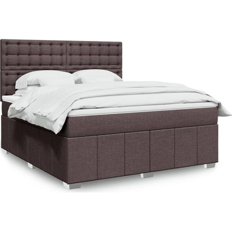Boxspringbett mit Matratze Dunkelbraun 180x200 cm Stoff